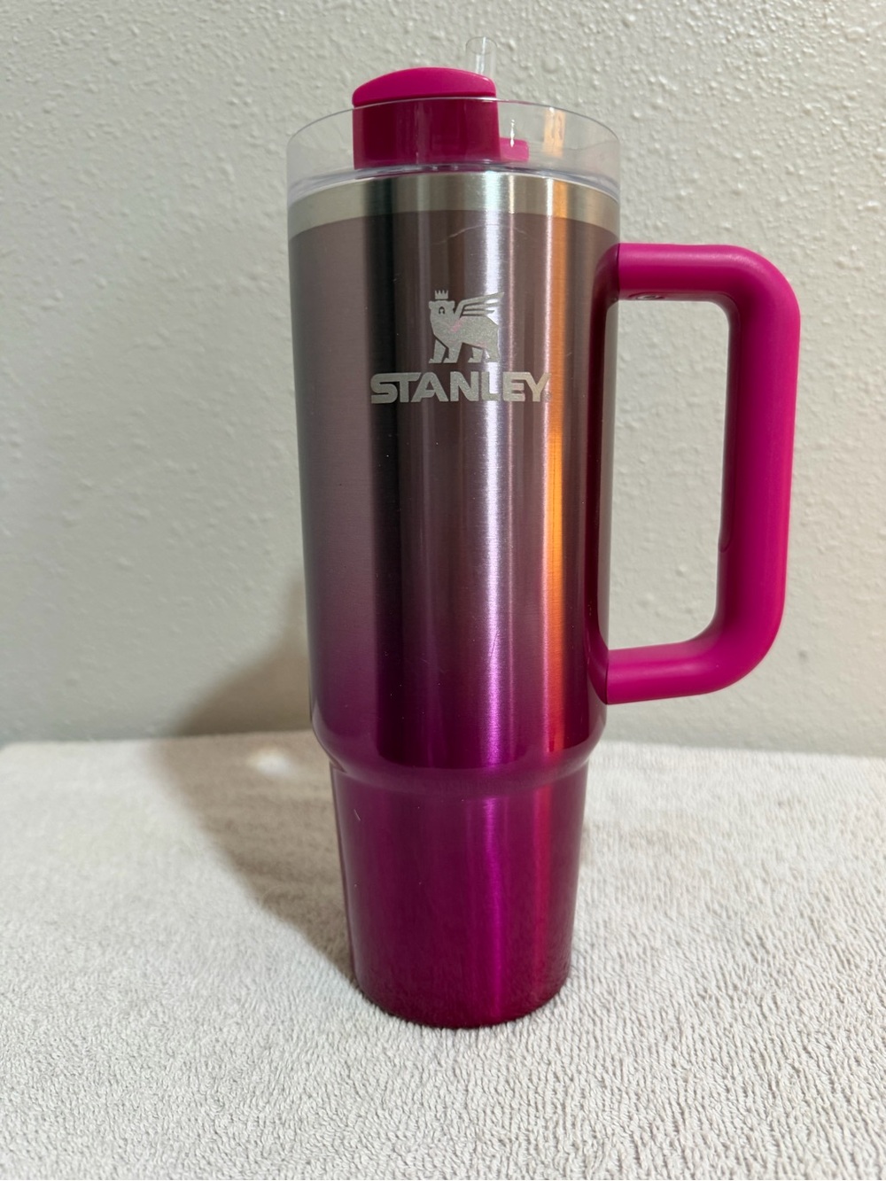 Stanley Pink Stainless Steel Travel Mug with Handle